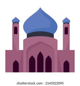 purple mosque facade islamic icon