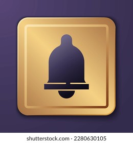 Purple Motion sensor icon isolated on purple background. Gold square button. Vector