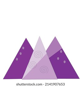 purple mountains with patterns. Illustration for wallpaper, pattern, poster, packaging, print, wrapping paper
