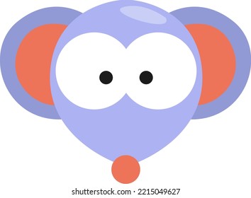 Purple mouse, illustration, vector on white background.
