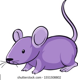 Purple mouse on white background illustration