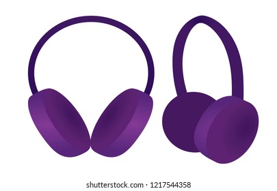 Purple muffs. vector illustration