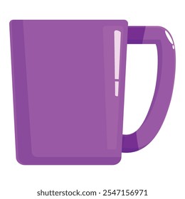 Purple mug standing on a white background, simple modern design