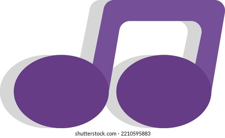 Nota de música púrpura, ilustración, vector sobre fondo blanco.