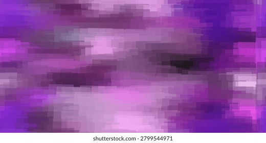 Purple mutted glass pixel seamless bg. Abstract blurred low poly widescreen molted background. Vector poster or wallpaper