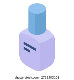 purple nail polish bottle flat color vector illustration template design