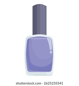 Purple nail polish bottle is standing on a white background