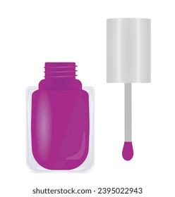 Esmalte de uñas púrpura, ilustración vectorial