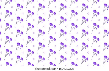 Purple Nasturtium Flower with Triangle Pattern Background