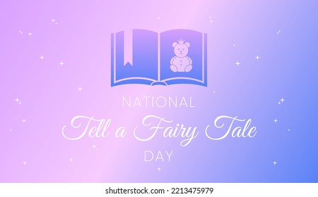 Purple National Tell a Fairy Tale Day Magical Dreamy Background Illustration Design