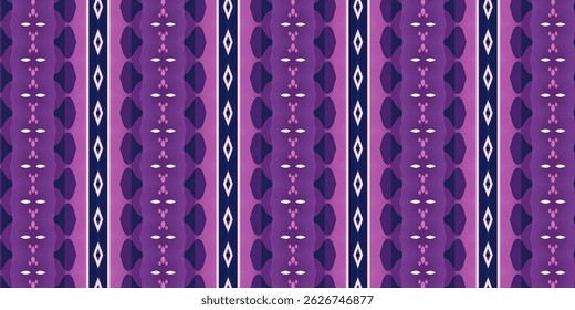 Purple and Navy Ethnic Seamless Pattern