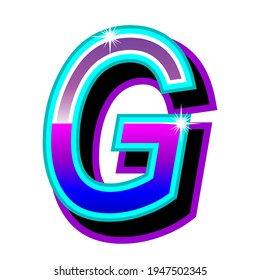 Purple Neon Alphabet Letter G Stock Vector (royalty Free) 1947502345