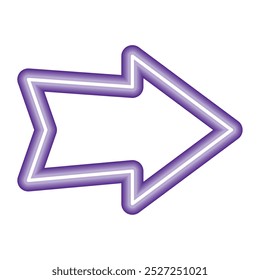 purple neon arrow left direction isolated