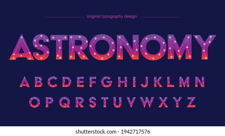 Purple Neon Constellation Star Zodiac Abstract Artistic Font Typography
