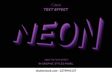 Efecto de texto modificable de Neón púrpura
