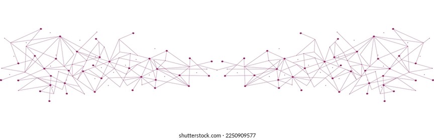 Purple network. Abstract connection on white background. Network technology background with dots and lines for desktop. Ai background. Modern abstract concept. Line background, network technology