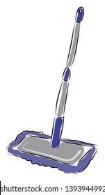 violette neue Mop-Vektorgrafik auf weißem Hintergrund 