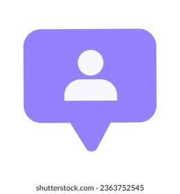 Violett-neues Abonnentensymbol im flachen Stil einzeln auf weißem Hintergrund. Minimalistische Vektorgrafik, soziale Medien.