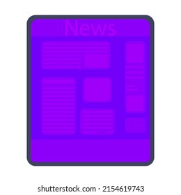 purple news site on tablet