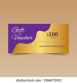 purple nice gift voucher design template