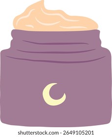 Purple Night Cream Jar with Yellow Moon