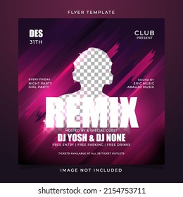 Purple night party flyer template