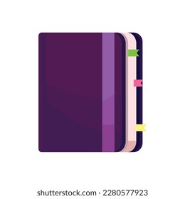 purple notebook design over white