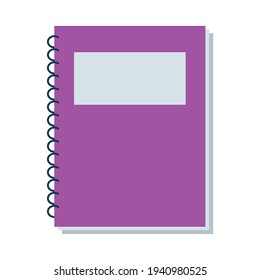 purple notebook icon on background