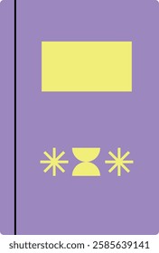 Purple notebook for school with abstract shapes. Isolated vector illustration in flat style.