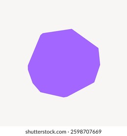Purple octagon on a white background. Geometric shape, purple octagon, simple design. Purple octagon stands out, minimalistic purple octagon, abstract art. Minimal shape vector.