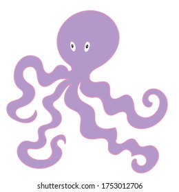 purple octopus on a white background
