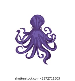 Purple octopus on white background