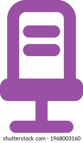 Purple Office Chair, Icon Illustration, Vector On White Background