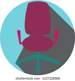 Purple Office Chair, Illustration, Vector On A White Background.