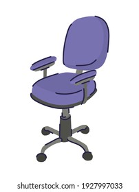 Purple Office Chair Isolated Icon