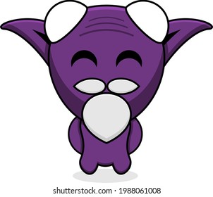 purple old goblin simple character cartoon vector