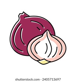 purple onion color icon vector. purple onion sign. isolated symbol illustration