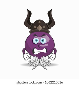 The Purple Onion mascot character becomes a fighter. vector illustration