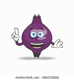 Purple Onion mascot character with smile expression. vector illustration