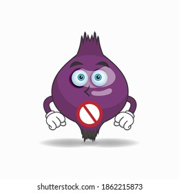 The Purple Onion mascot character with a speechless expression. vector illustration