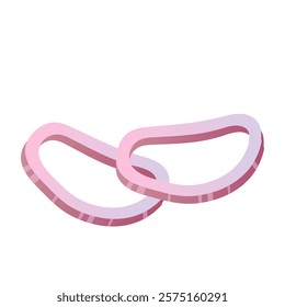 Purple onion rings in flat design. Vector illustration isolated.