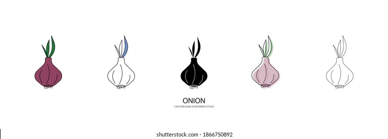 icono de tipo vector de cebolla púrpura