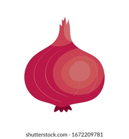 Gemüsegarantie violette Zwiebel, einzelne Vektorillustration