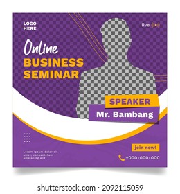 Purple Online Business Seminar Flyer for Social Media Feed Banner