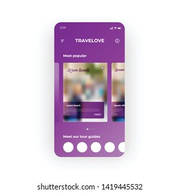 Purple online travel packages UI, UX, GUI screen for mobile apps design. Modern responsive user interface design of mobile applications including ... screen