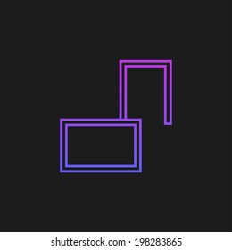 Purple open lock on a black background