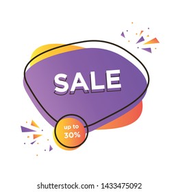 Purple orange abstract elements with 30% Sale banner template design. Big sale special offer. Purple and orange Special offer vector illustration can be use banner, poster, flyer, brochure, sticker.