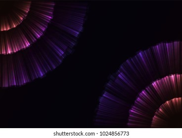 purple orange abstract firework corner overlap background, flower layer bloom line, technology template, vector illustration