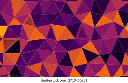Fondo de patrón de triángulo geométrico abstracto púrpura y naranja
