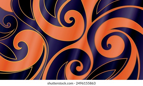 Purple orange art wallpaper with swirls. Excellent background for designing pages in social networks, posters, presentations, outdoor advertising and other your projects. Vector.